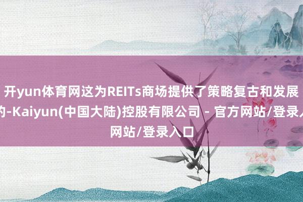 开yun体育网这为REITs商场提供了策略复古和发展标的-Kaiyun(中国大陆)控股有限公司 - 官方网站/登录入口